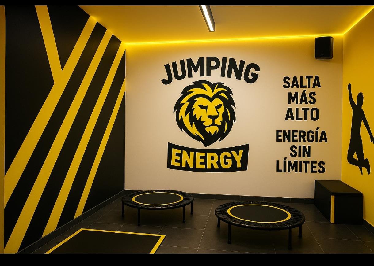 Clase de Jumping Fitness con luces de neón